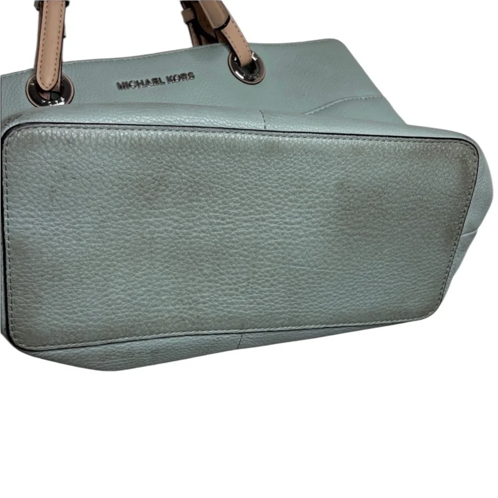 Michael Michael Kors Light Blue Double Handle Leather Tote Bag BLEMISH
